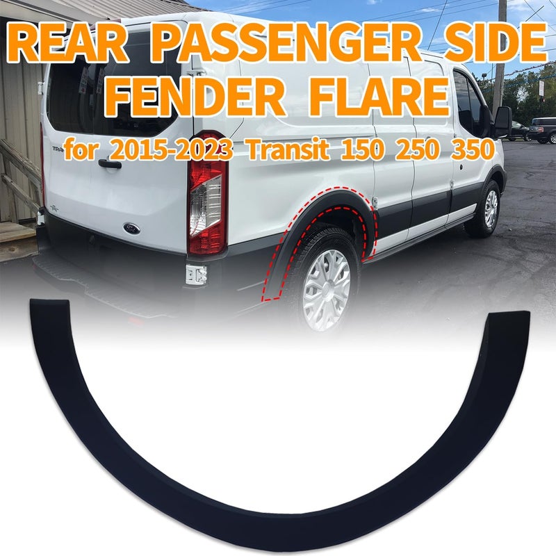 Spwrney Rear Right Fender Flare for Transit 150 250 350 2015-2023, Wheel Arch Molding Trim Splash Guard Accessories, Replace OEM # CK4Z61280K96AC, FO1791121, Passenger Side, 1PC - Image 4